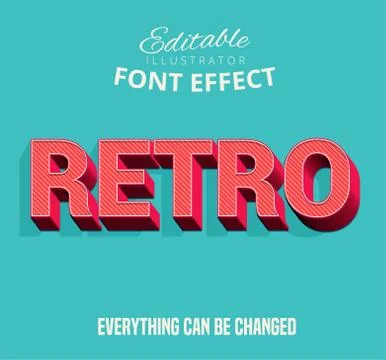 Retro text, editable text style Stock Illustration