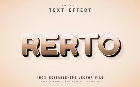 Retro text effect editable 3d Stock Illustration