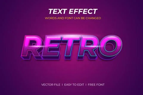 Retro Text Effect Stock Illustration