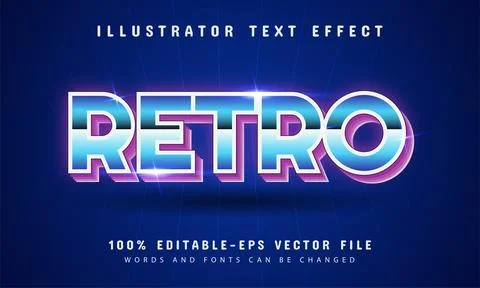 Retro text effect vector design Illustrazione stock