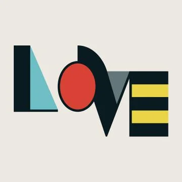 Retro text love. Stock Illustration