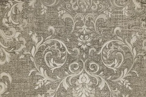 Retro textile tapestry background texture with a flower pattern Stock Photos