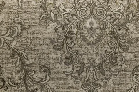 Retro textile tapestry background texture with a repeat pattern Stock Photos