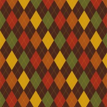 Retro Thanksgiving Fall argyle pattern in vector format. Stock Illustration
