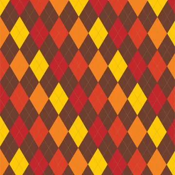 Retro Thanksgiving Fall argyle pattern in vector format. Stock Illustration