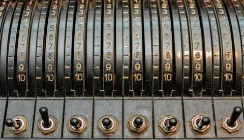 Retro theater light control panel Stock Photos