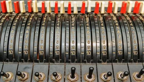 Retro theater light control panel Stock Photos