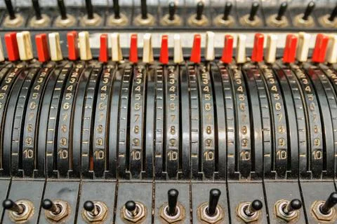 Retro theater light control panel Stock Photos