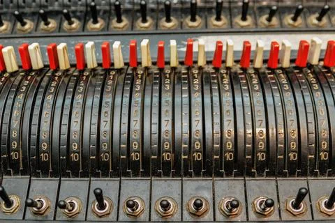 Retro theater light control panel Stock Photos