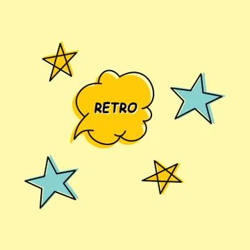 Retro theme bubble speech Stock Illustration