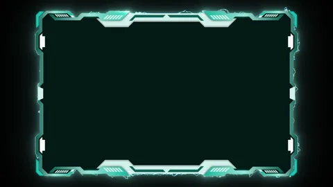 Retro Theme Twitch Overlay Screen Savers with Sparkles Blue Electric Stock Footage 252784466