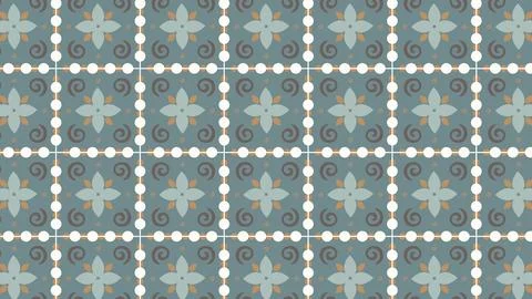 Retro tile floral background Stock Illustration