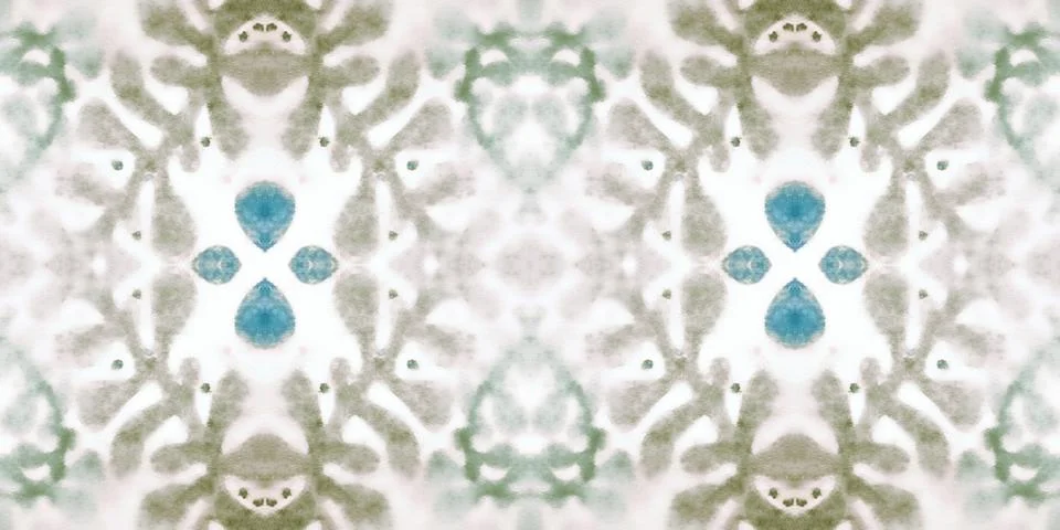 Retro tile pattern. Seamless azulejo design. Watercolor portuguese ornament. Stock Illustration