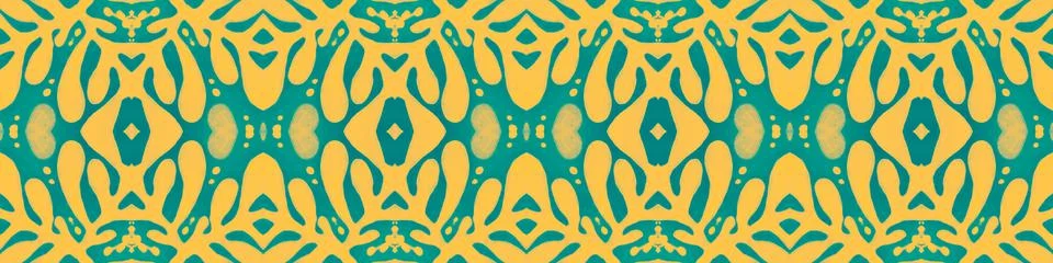 Retro tile pattern. Seamless azulejo design. Watercolor portuguese ornament. Stock Illustration