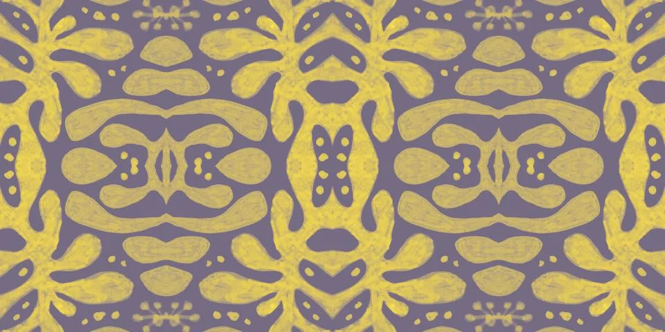 Retro tile pattern. Seamless azulejo design. Watercolor portuguese ornament. Stock-Illustration