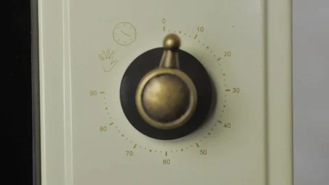 Retro Toggle Switch of the Cooker Oven. Close-up View. Stock Footage 91666392