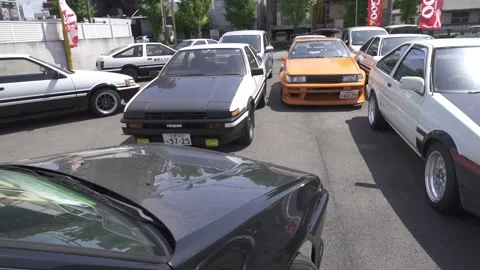 A Retro Toyota AE86 Parked Surrounded by... | Stock Video | Pond5