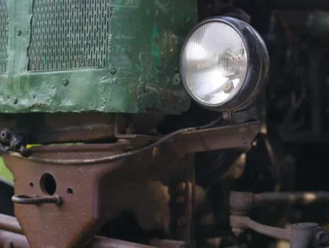 Retro tractor headlight 写真素材