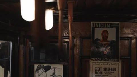 Retro Train in Budapest Subway Video stock 197326492