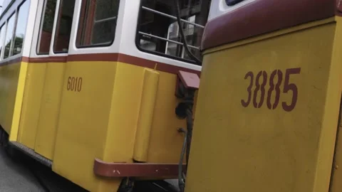 Retro Tram in Budapest Video stock 197324796
