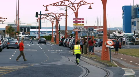 Retro tram Stock Footage 3545037