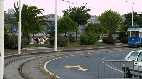 Retro tram Stock Footage 3545944