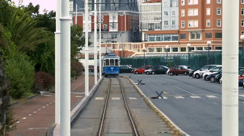 Retro tram Stock Footage 3546924