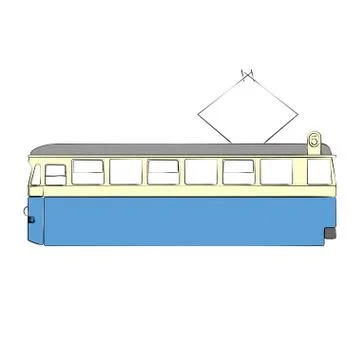 Retro tram icon Illustrazione stock