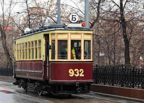 Retro  tram Stock Photos