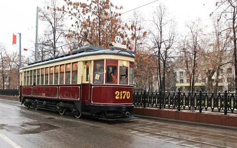 Retro tram Stock Photos