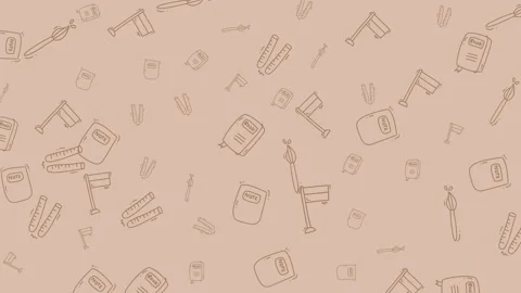 Retro Travel Pattern - A Nostalgic Journey Through Iconic Symbols. Stock Footage 319218352