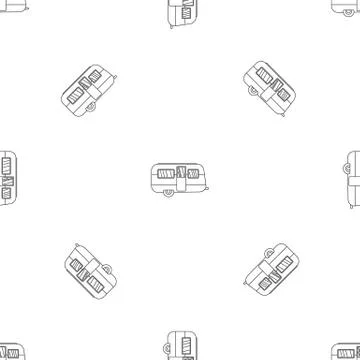 Retro travel trailer pattern seamless Stock Illustration