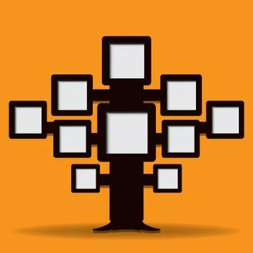 Retro tree frame,infographic modern design template.eps 10 Stock Illustration