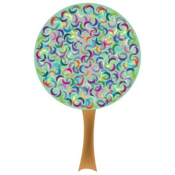 Retro tree retro tree isolated on white background, abstract vector art il... Foto stock