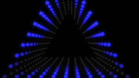 Retro triangle animated loop using neon lights and reflections. Old vintage Stock Footage 112578421