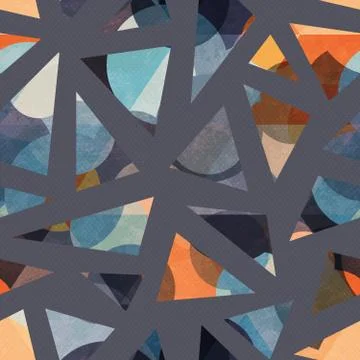 Retro triangle pattern with grunge effect Stock Illustration