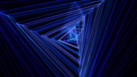Retro Triangle Portal Flythrough Stock Footage 114100593