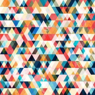 Retro triangle seamless pattern Stock Illustration