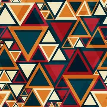 Retro triangle seamless pattern Stock Illustration