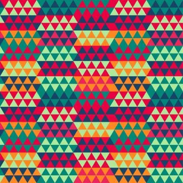Retro triangle seamless pattern Stock Illustration