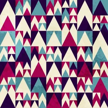 Retro triangle seamless pattern Stock Illustration