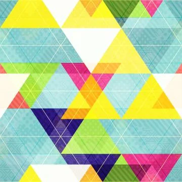 Retro triangle seamless pattern Illustrazione stock