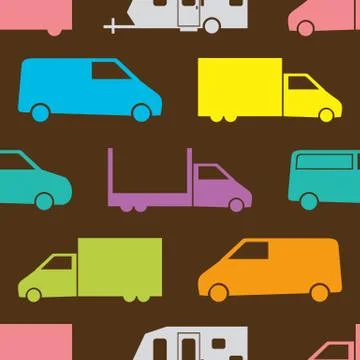 Retro truck seamless pattern Stock Illustration
