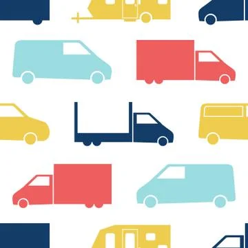 Retro truck seamless pattern Stock Illustration