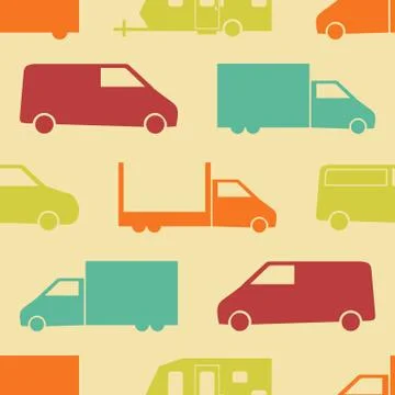 Retro truck seamless pattern Stock Illustration