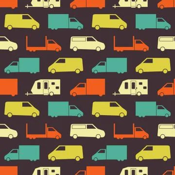 Retro truck seamless pattern Stock Illustration