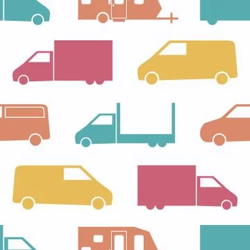 Retro truck seamless pattern Stock Illustration