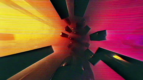 Retro Tunnel VJ Loop Stockbeeldmateriaal 252510813