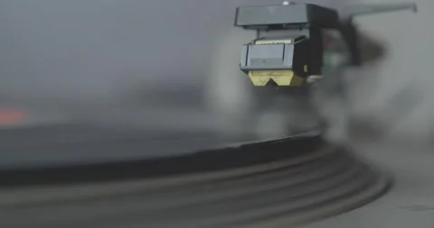 Retro Turntable Tonearm Automatically Moves Stylus to Play Vinyl LP Stock-Footage 344348993