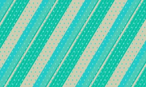 Retro Turquoise Diagonal Striped And Polka Dot Abstract Background Pattern .. Stock Illustration